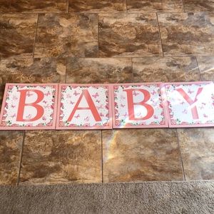 NWT Floral Pink Butterfly Baby Shower 12” x 12 blocks. Never used.